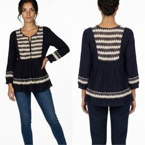 Calypso of St Bart Navy and White Women's Top